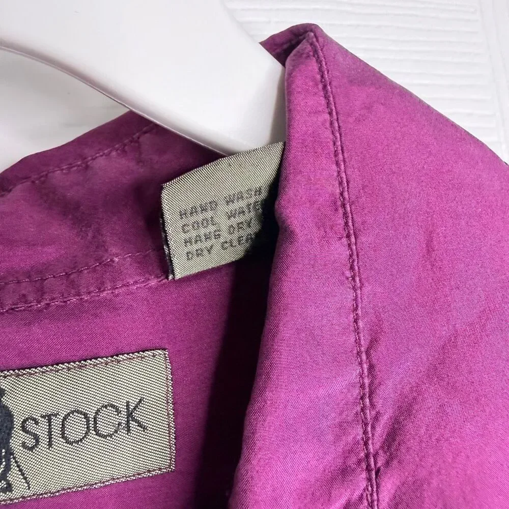 Robert Stock Men’s Burgundy Silk Button Down Shirt Size M